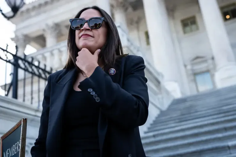 Ms. Ocasio-Cortez at the Capitol last month. Credit: Haiyun Jiang/The New York Times