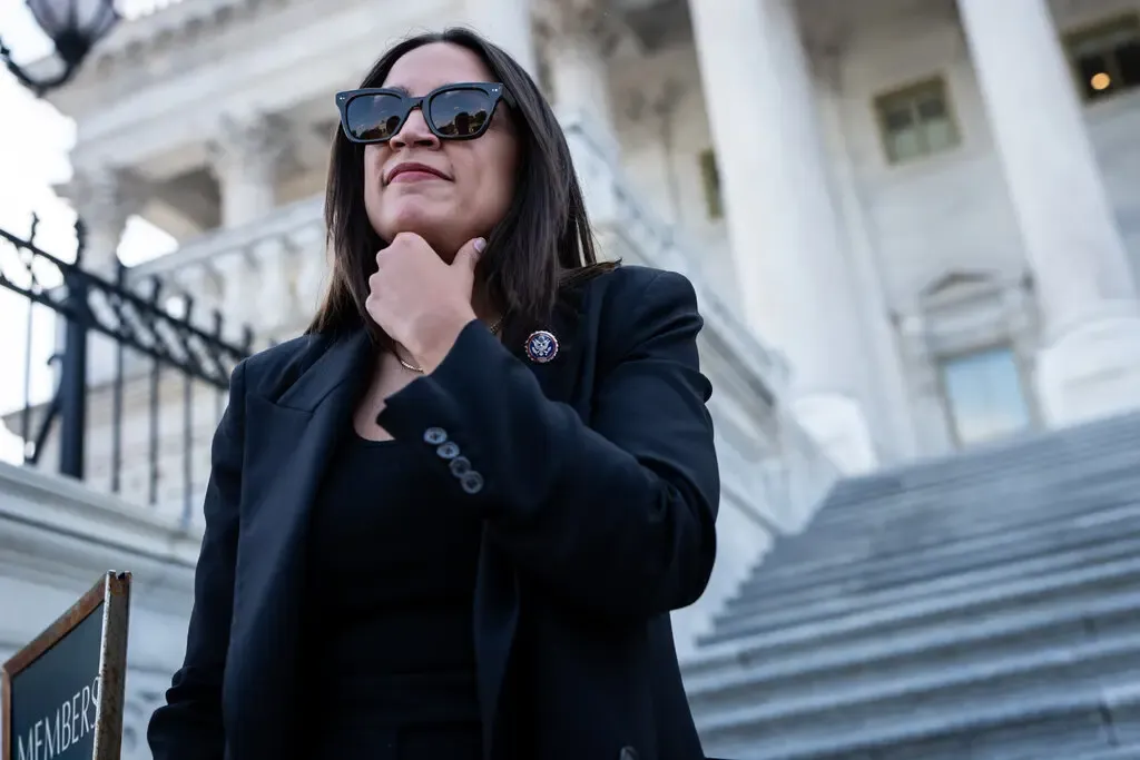 Ms. Ocasio-Cortez at the Capitol last month. Credit: Haiyun Jiang/The New York Times